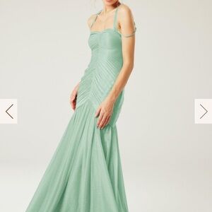 Dark Green and Sparkly Maxi Formal Dress